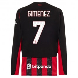 AC Milan Gimenez 7 Hjemmedrakt 2025-2026 L/S Fotballdrakter