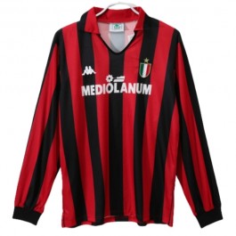 AC Milan Hjemmedrakt Retro 1988-1989 L/S Fotballdrakter