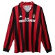 AC Milan Hjemmedrakt Retro 1988-1989 L/S Fotballdrakter