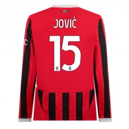 AC Milan Jović 15 Hjemmedrakt 2024-2025 L/S Fotballdrakter