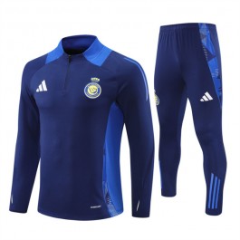Al Nassr FC Treningsdresser Barn 2024-25 - 1-4 Zip Blå