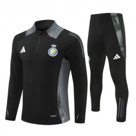 Al Nassr FC Treningsdresser Barn 2024-25 - 1-4 Zip Svart