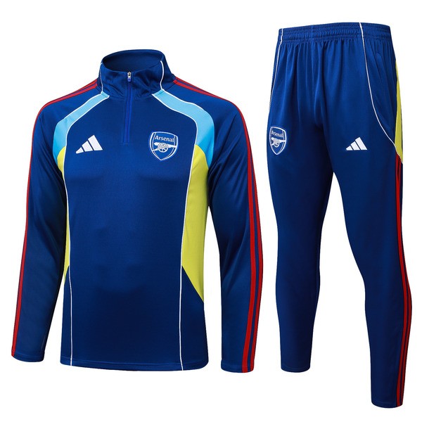 Arsenal Treningsdress Barn 2025-26 - 1-4 Zip Blå Arsenal Treningsdress Barn 2025-26 - 1-4 Zip Blå