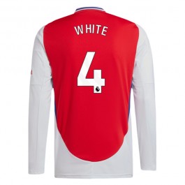 Arsenal White 4 Hjemmedrakt 2024-2025 L/S Fotballdrakter