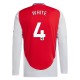 Arsenal White 4 Hjemmedrakt 2024-2025 L/S Fotballdrakter