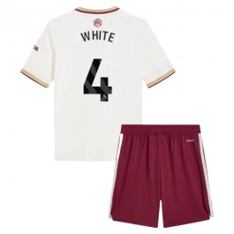 Arsenal White 4 Tredjedrakt Barn 2025-2026 Fotballdrakter