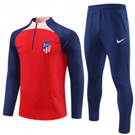Atlético Madrid Treningsdresser 2023-24 - 1-4 Zip Blå Rød