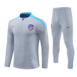 Atlético Madrid Treningsdresser 2024-25 - 1-4 Zip Grå