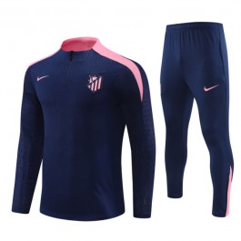 Atlético Madrid Treningsdresser Barn 2024-25 - 1-4 Zip Marineblå
