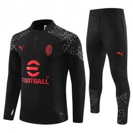 Barn AC Milan Treningsdresser 2023-24 - 1-4 Zip Svart