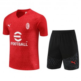 Barn AC Milan Treningstrøye Dress 2023-24 - Shorts Rød