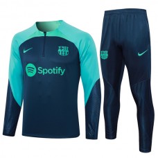 Barn FC Barcelona Treningsdresser 2023-24 - 1-4 Zip Blå