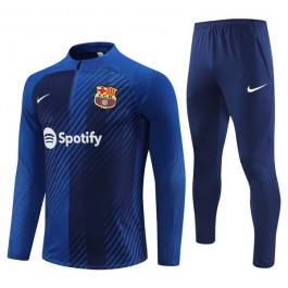 Barn FC Barcelona Treningsdresser 2023-24 - 1-4 Zip Blå Camouflage