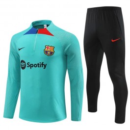 Barn FC Barcelona Treningsdresser 2023-24 - 1-4 Zip Blå Svart