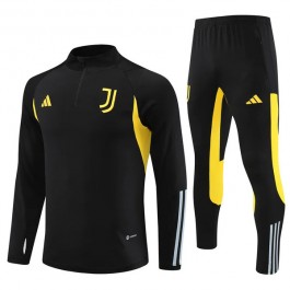 Barn Juventus Treningsdresser 2023-24 - 1-4 Zip Svart Gul