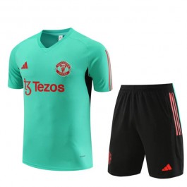 Barn Manchester United Treningstrøye Dress 2023-24 - Shorts Grønn