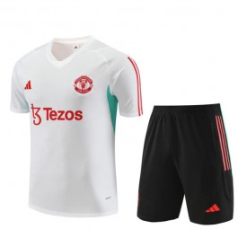 Barn Manchester United Treningstrøye Dress 2023-24 - Shorts Hvit