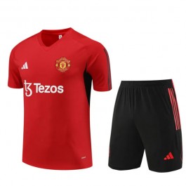 Barn Manchester United Treningstrøye Dress 2023-24 - Shorts Rød