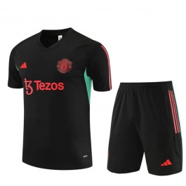 Barn Manchester United Treningstrøye Dress 2023-24 - Shorts Svart