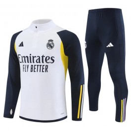 Barn Real Madrid Treningsdresser 2023-24 - 1-4 Zip Hvit
