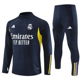 Barn Real Madrid Treningsdresser 2023-24 - 1-4 Zip Navy