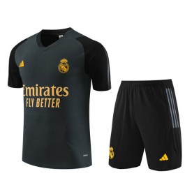 Barn Real Madrid Treningstrøye Dress 2023-24 - Shorts Grå