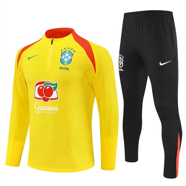 Brasil Treningsdress Barn 2025-26 - 1-4 Zip Gul Brasil Treningsdress Barn 2025-26 - 1-4 Zip Gul
