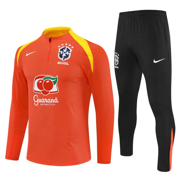 Brasil Treningsdress Barn 2025-26 - 1-4 Zip Orange Brasil Treningsdress Barn 2025-26 - 1-4 Zip Orange