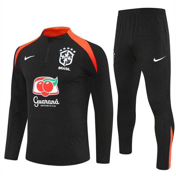 Brasil Treningsdress Barn 2025-26 - 1-4 Zip Svart Brasil Treningsdress Barn 2025-26 - 1-4 Zip Svart