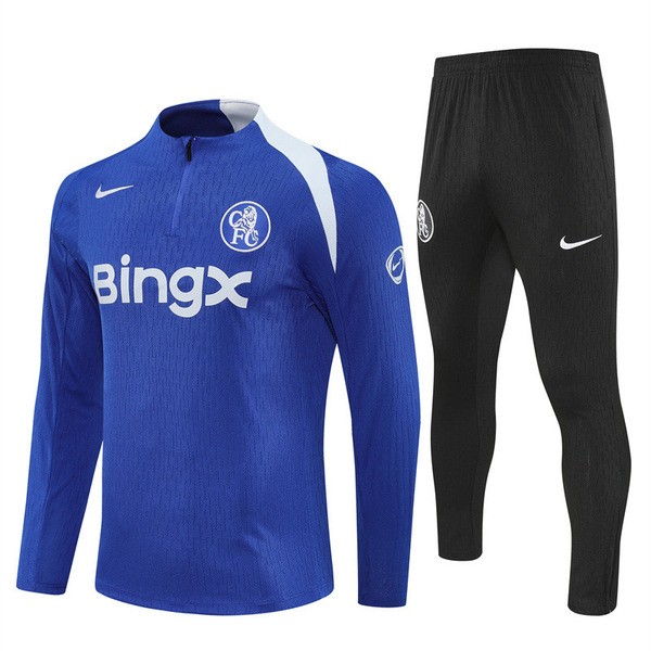 Chelsea Treningsdress Barn 2025-26 - 1-4 Zip Blå Chelsea Treningsdress Barn 2025-26 - 1-4 Zip Blå