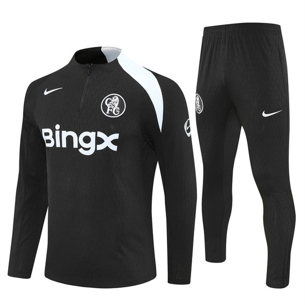 Chelsea Treningsdress Barn 2025-26 - 1-4 Zip Svart Chelsea Treningsdress Barn 2025-26 - 1-4 Zip Svart