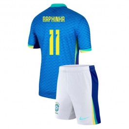 Copa América 2024 Brasil Raphinha 11 Bortedrakt Barn Fotballdrakter