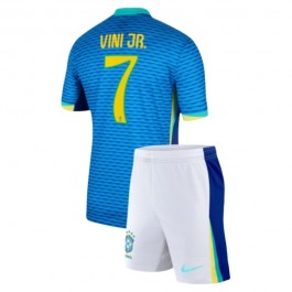 Copa América 2024 Brasil Vini Jr. 7 Bortedrakt Barn Fotballdrakter