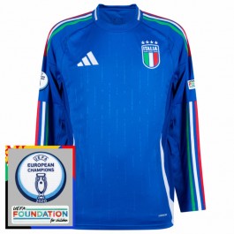 EM 2024 Italia Hjemmedrakt L/S Fotballdrakter Patch