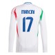 EM 2024 Italia Mancini 17 Bortedrakt L/S Fotballdrakter
