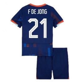 EM 2024 Nederland F.De Jong 21 Bortedrakt Barn Fotballdrakter