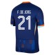 EM 2024 Nederland F.De Jong 21 Bortedrakt Fotballdrakter