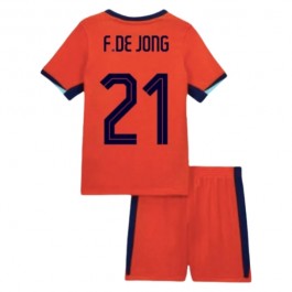 EM 2024 Nederland F.De Jong 21 Hjemmedrakt Barn Fotballdrakter