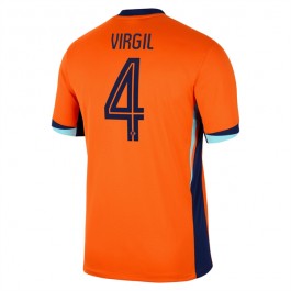 EM 2024 Nederland Virgil 4 Hjemmedrakt Fotballdrakter