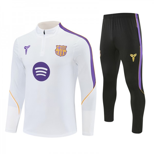 FC Barcelona Tracksuit Barn 2026-27 - 1-4 Zip Hvit FC Barcelona Tracksuit Barn 2026-27 - 1-4 Zip Hvit