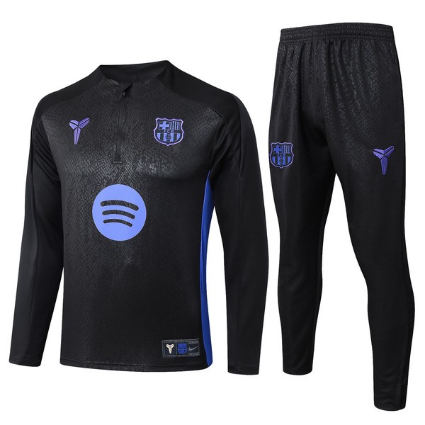 FC Barcelona Treningsdress Barn 2025-26 - 1-4 Zip Svart FC Barcelona Treningsdress Barn 2025-26 - 1-4 Zip Svart