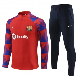 FC Barcelona Treningsdresser 2023-24 - 1-4 Zip Rød Blå