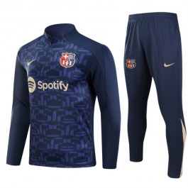 FC Barcelona Treningsdresser 2024-25 - 1-4 Zip Blå