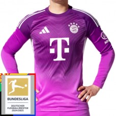 FC Bayern München Keeper Hjemmedrakt Purple Bundesliga Champions Patch 2025-2026 L/S Fotballdrakter