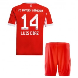 FC Bayern München Luis Díaz 14 Hjemmedraktsett Barn 2025-2026 Fotballdrakter