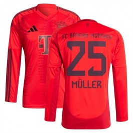 FC Bayern München Müller 25 Hjemmedrakt 2024-2025 L/S Fotballdrakter