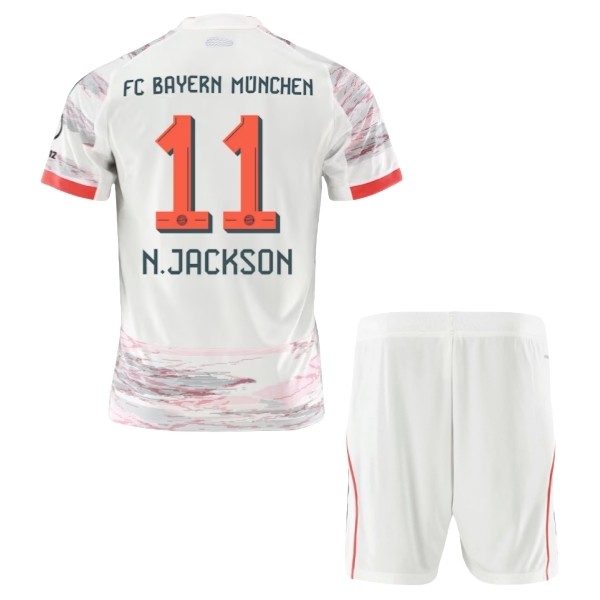 FC Bayern München N.Jackson 11 Bortedraktsett Barn 2025-2026 Fotballdrakter FC Bayern München N.Jackson 11 Bortedraktsett Barn 2025-2026 Fotballdrakter