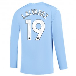 Fotballdrakter Manchester City J. Alvarez 19 Hjemmedrakt 2023-2024 - L/S