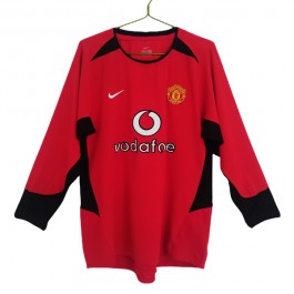 Fotballdrakter Manchester United Hjemmedrakt Retro 2002-2004 - L/S