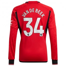 Fotballdrakter Manchester United Van De Beek 34 Hjemmedrakt 2023-2024 - L/S